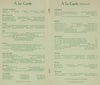 Beverly Hills Hotel, Los Angeles 1940s Menu